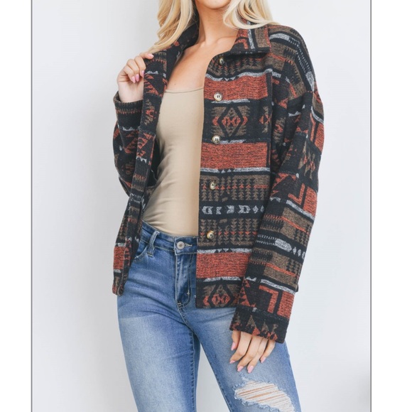 Aztec print button up jacket size S - Picture 2 of 8
